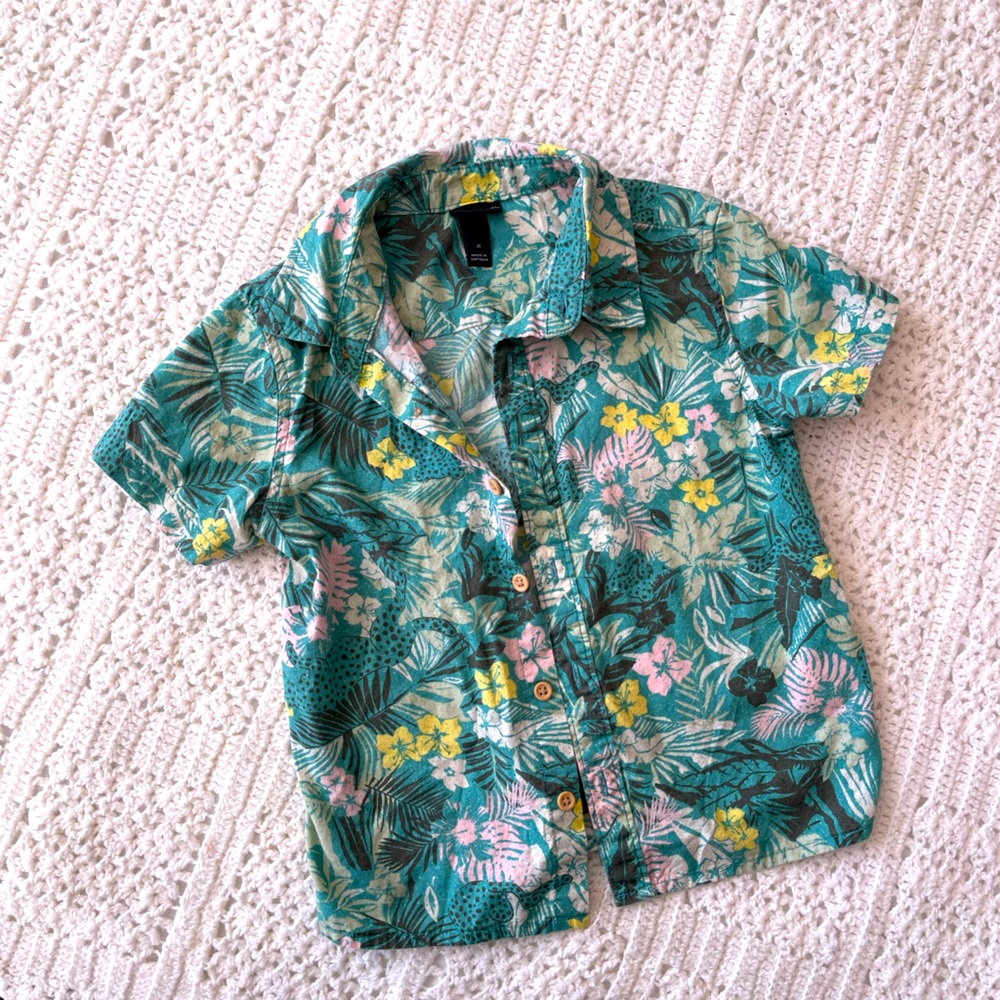 2t Art Class tropical button-down shirt for baby boy/girl